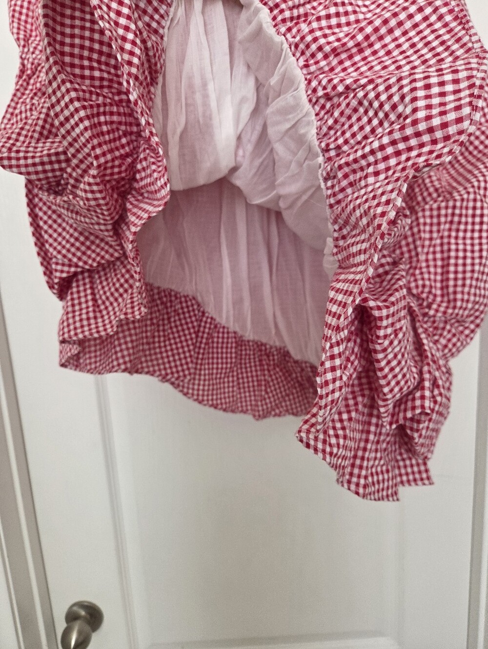 Unlogical Poem Cotton Red Gingham Victorian Inspired Pick Up Skirt Small To M - Picture 6 of 9